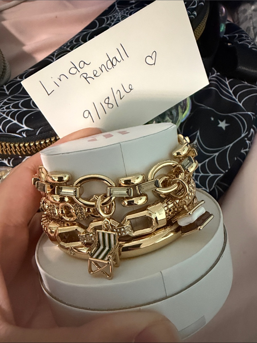 Gold-Tone Layered Charm Bracelet Set